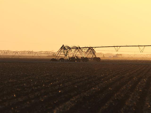 Thousands of center pivot irrigation systems were damaged or destroyed in mainly three storms in April, May and June 2022. Many of these systems have been replaced prior to farmers becoming busier for the 2023 season, such as these ready to go in central Nebraska during Easter weekend. (DTN photo by Elaine Shein)