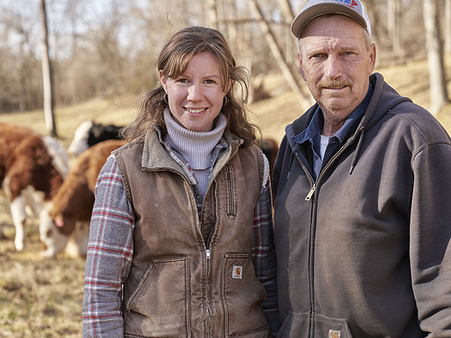 Rachel Hopkins and her dad, Steve Yocum, run a commercial herd in Missouri. They&#039;ve learned conservation is not a cookie-cutter plan, and sometimes that means learning from mistakes. (DTN/Progressive Farmer photo by Jennifer Silverberg)