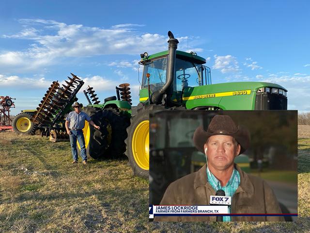 James Lockridge, a farmer from Farmers Branch, Texas, has been battling with cities around the Dallas-Fort Worth metroplex over ordinances such as the height of pastures in city limits. He and other farmers testified about fines and citations from city governments on Monday in the Texas State Senate. Lockridge has drawn more attention to the issue of cities trying to restrict farming practices in the state. (Image from video and photo courtesy of James Lockridge) 