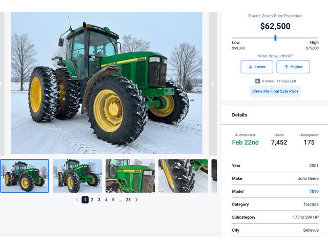 Wondering what a piece of farm equipment is worth? Tractor Zoom has developed a new predictive pricing tool. (Screenshot of Tractor Zoom website)