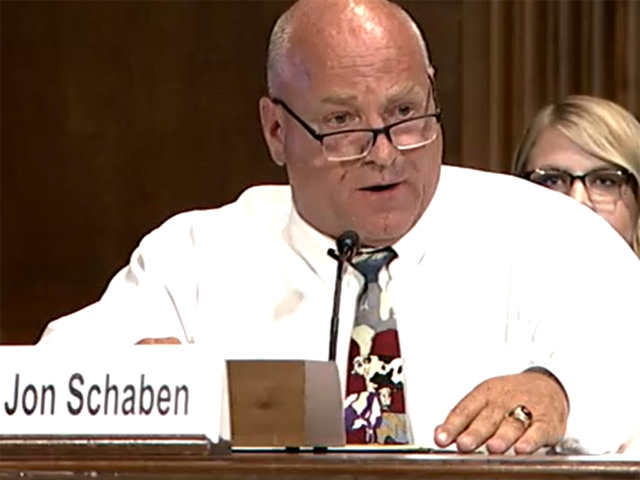 Iowa cattleman Jon Schaben told the Senate Judiciary Committee on Wednesday something has to be done to address pricing disparities in the cattle market. (DTN image from livestream)