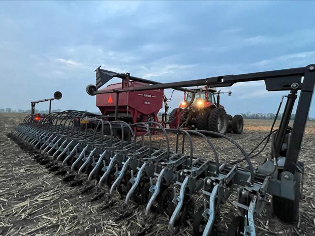 The weather has cooperated, and seeds were going in the ground this week on Langseth Farms at Barney, North Dakota. (DTN photo by Chandra Langseth)