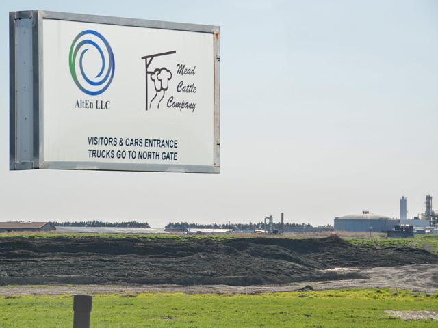 One of the piles of contaminated distillers grains or wet cake from seeds treated with pesticides at the AltEn ethanol plant and Mead Cattle Co. just outside of Mead, Nebraska. (DTN image by Chris Clayton and Nick Scalise)