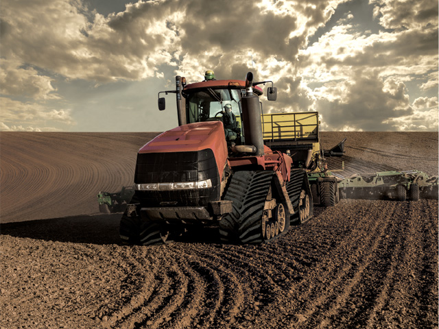 Firestone is offering a new line of field-tough tracks for the Case IH series of Quadtrac tractors. (Photo courtesy of Firestone Ag)