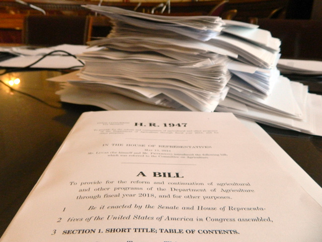 A stack of amendments from an earlier House farm bill debate. There will be no such stack today. 