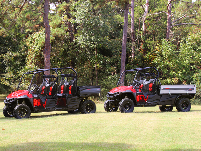 The new mPact XTV's from Mahindra come in three configurations: a three-passenger, a six-passenger and a long bed. They are the company's first venture into the utility vehicle market. (Photo courtesy of Mahindra.)