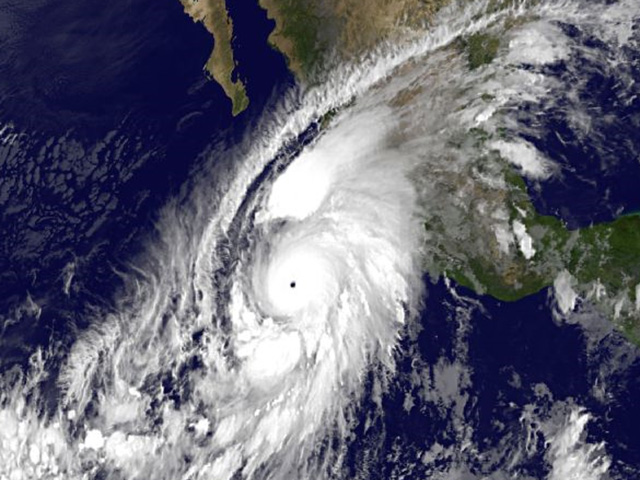 Hurricane Patricia was moving toward Mexico's southwest coast Friday morning. (Satellite image courtesy of NOAA)