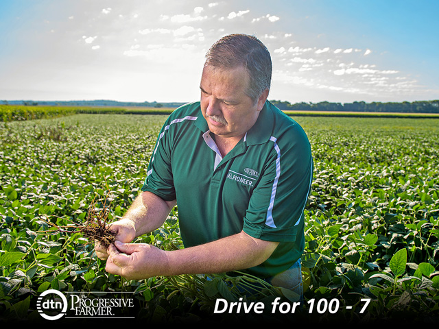 Scott McKee makes two passes across a field each time he scouts for pests. (DTN/The Progressive Farmer photo by Greg Latza)