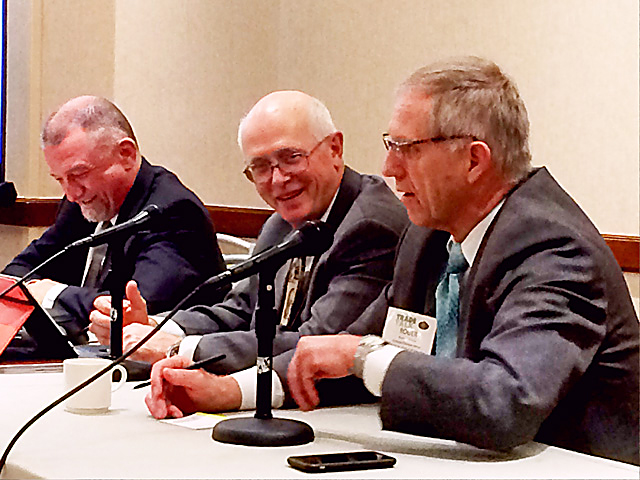 National Farmers Union President Roger Johnson (right) said his group has decided to increase promotion towards biofuels expansion. (DTN file photo by Todd Neeley)