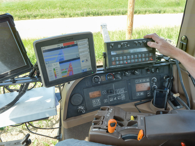 A tractor cab is a high tech command center today that offers farmers the ability to increase productivity and efficiency. (DTN/The Progressive Farmer photo by Bob Elbert.)