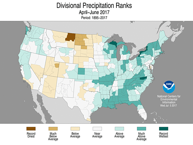 Drought in the Northern Plains is borne out by northeastern Montana recording the driest April-through-June period on record. (NOAA graphic by Nick Scalise)