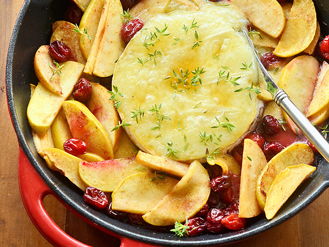 Start a get-together with this baked brie, where red cranberries provide a pop of yuletide color.(DTN/Progressive Farmer photo by Rachel Johnson)