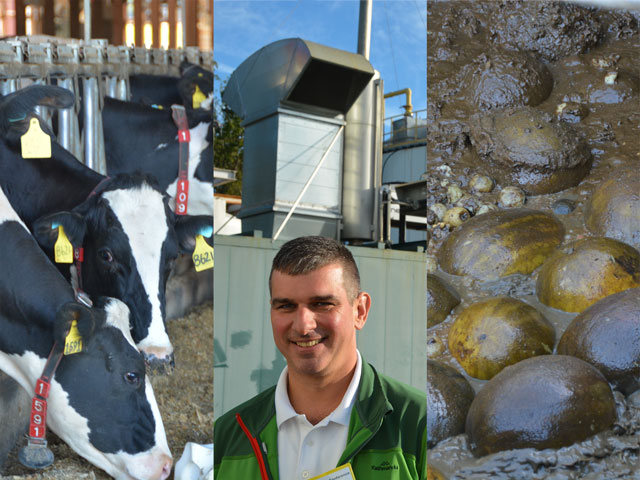 Methane digesters at dairy and hog operations are growing in part because of tax credits from EPA and California for renewable natural gas. Dana Kirk (center) manages a methane digester for Michigan State University that generates electricity and also uses food waste from the campus. Kirk notes there is more profitability now in producing natural gas rather than electricity because of the lucrative renewable NG credits. (DTN photos by Chris Clayton)