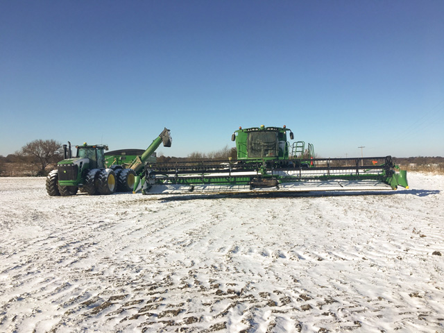 Snow, rain and cold have made for the slowest U.S. harvest season is almost 10 years, dating back to 2009. (Photo courtesy of Eric Luthi)