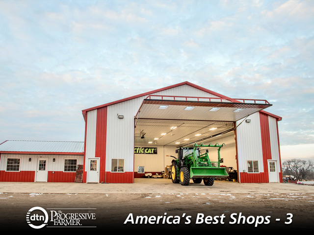 This new shop provides a big, pleasant space with plenty of features to take the drudgery out of repairing equipment. (DTN/The Progressive Farmer photo by Greg Latza)
