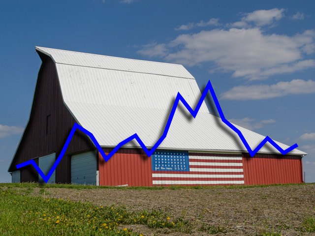 Farm Service Agency, which used to be considered the lender of last resort, has seen its rate of delinquent borrowers rise from 16.97% in 2013 (the height of farm income) to 19.41% now. (DTN/Progressive Farmer photo by Gregg Hillyer; DTN photo illustration by Nick Scalise)