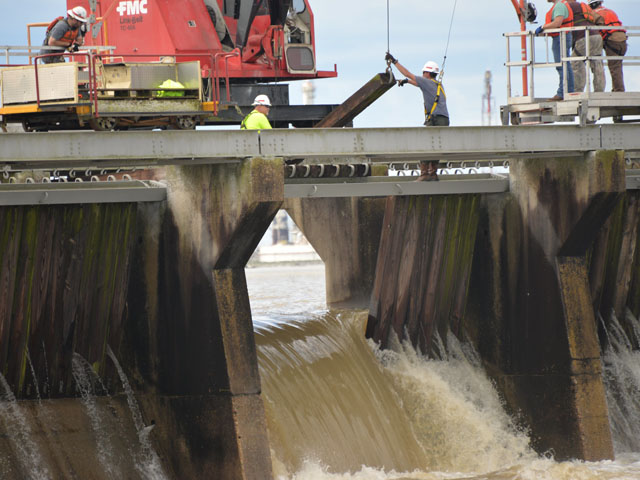 Heavy rains caused the U.S. Army Corps of Engineers to open the Bonnet Carre spillway for a second time this year. (Photo courtesy of the U.S. Army Corps of Engineers, New Orleans District)