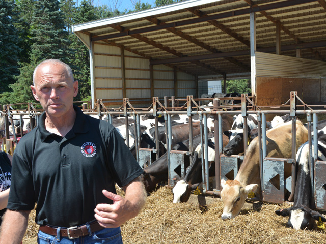 Jerry Jennissen, who owns a 200-cow Holstein dairy near Brooten, Minnesota, said one of his daughters shook up the farm seven years ago with a plan to produce and market cheese. Redhead Creamery has since become a popular agritourism location and its cheese has become popular across Minnesota. Still, Jennissen said the dairy, like many across the state, has struggled to break even. (DTN photo by Chris Clayton)