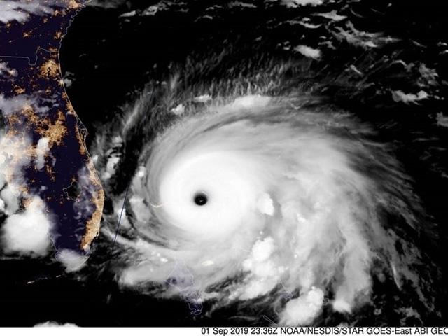 As Hurricane Dorian approached the southeast coast of the U.S., the Federal Motor Carrier Safety Administration waived the trucking hours of service rule for 10 southeastern states and two U.S. territories. Pictured is 9/1 satellite view of Hurricane Dorian. (Photo by NOAA)