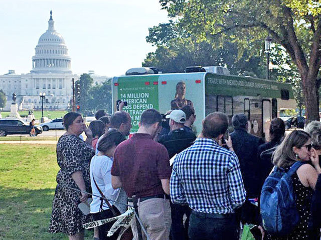 Farmers for Free Trade organized a rally on the National Mall near the Capitol on Thursday morning, promoting passage of the new United States Mexico Canada trade agreement.. (DTN photo by Jerry Hagstrom) 