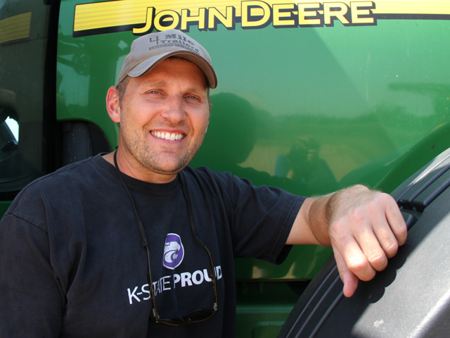 Kyle Krier, a farmer and forage producer from Claflin, Kansas, said it was difficult to harvest quality hay in 2019 in his region of central Kansas. (DTN file photo by Pamela Smith)