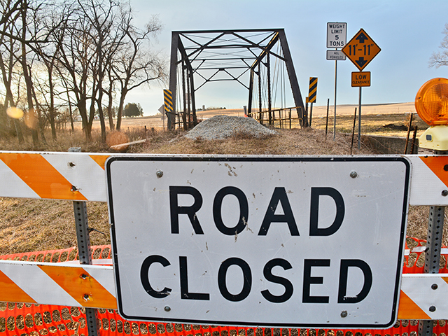 Unsafe, antiquated bridges, like this on in Buchanan County, Iowa, are closed all across the country in rural areas because replacements can&#039;t be built fast enough due to funding shortages. (Progressive Farmer image by Matthew Wilde)