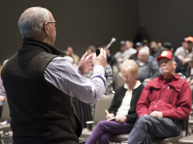 Attendance was good, and producer anxiety was high, when the subject of too much moisture was brought up during DTN market and weather seminars at the 2020 National Farm Machinery Show in Louisville, Kentucky. (DTN photo by Joel Reichenberger)