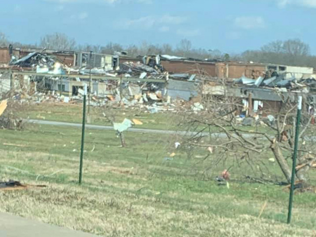 Tornadoes tore through the Nashville area earlier this week, causing extensive damage to homes, businesses and schools, like West Wilson Middle School above. (Photo courtesy of Jen Jannusch)