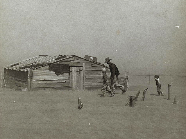 Rather than an asset, childhood memories of deprivation or other hardships, such as those during the Dust Bowl, can influence how heirs view farmland. (USDA historical photo)