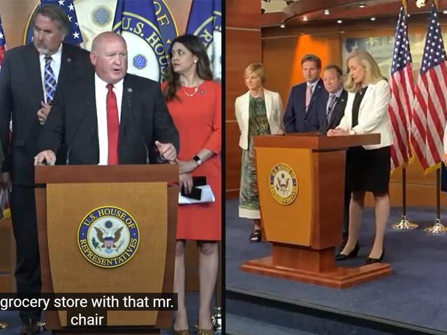 Republicans and Democrats on the House Agriculture Committee and representing rural districts held dueling press conferences Wednesday about separate strategies to attack inflation. The House will vote Thursday on a bill that will include allowing year-round E15, while Republicans offered a series of measures focused on reducing regulations. (DTN screen captures from livestream events)