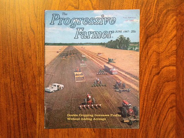 The June 1967 edition of The Progressive Farmer magazine includes a cover photo detailing how double cropping was accomplished 53 years ago. (Photo courtesy of Howard Myers)