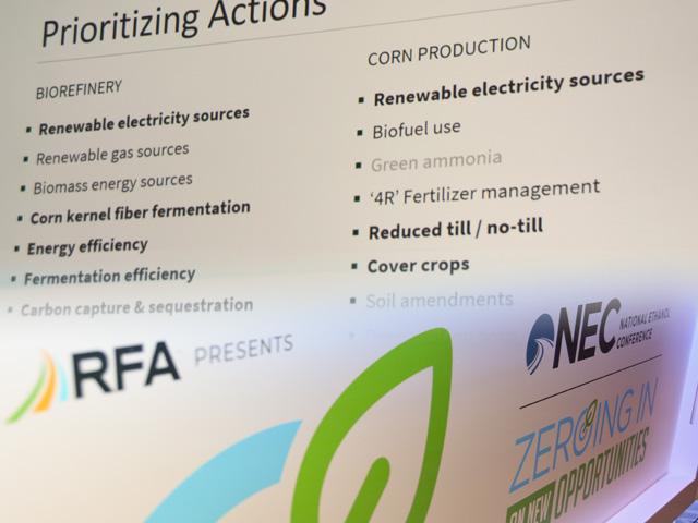 A study commissioned by the Renewable Fuels Association looked at the different pathways for ethanol to lower emissions 70% compared to gasoline by 2030 and hit net-zero emissions as an industry by 2050. Ensuring ethanol facilities are powered by renewable electricity and using carbon capture are a couple of the major strategies for the industry to lower emissions. (DTN photos by Chris Clayton)