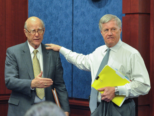 Retiring Senate Agriculture Committee Chairman Pat Roberts of Kansas, left, and House Agriculture Committee Chairman Collin Peterson of Minnesota, who lost his reelection bid Tuesday. Both men have helped drive farm policy over the past decades with strong backing from farm organizations. (DTN file photo by Chris Clayton)