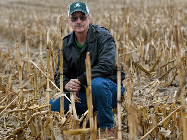 Don Stall, of Charlotte, Michigan, led the NCGA&#039;s 2020 National Corn Yield Contest with a conventional irrigated field that hit 476 bushels per acre. (DTN photo by Rod Sanford)
