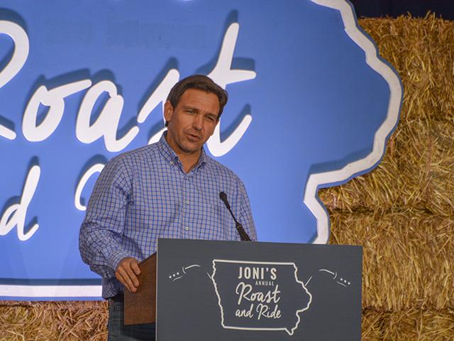 Florida Gov. Ron DeSantis speaking at an event in early June in Iowa. On Monday in New Hampshire, DeSantis offered some tougher policies against China, which is the largest buyer of U.S. farm products. (DTN file photo) 