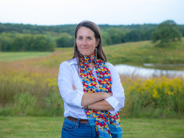 Lisa Schulte Moore put together a project to intermix prairie grasses into row crops. That project has gotten her recognized as one of 25 MacArthur fellows this year. The fellowship comes with a $625,000 grant award. (Photo courtesy of the MacArthur Foundation)