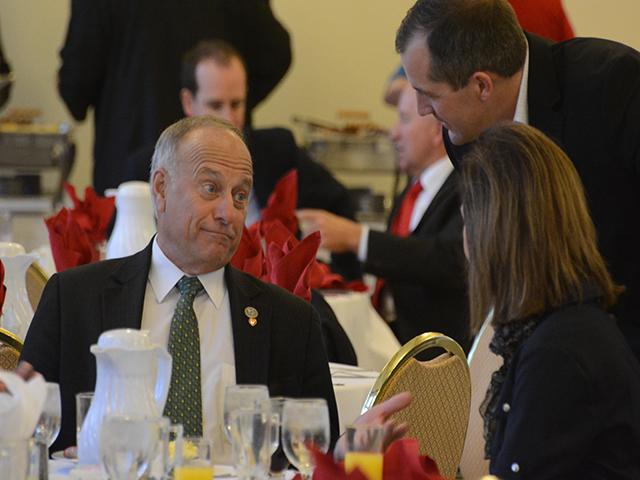 Former U.S. Rep. Steve King, a Republican from Iowa, at a ceremonial event in Nebraska in 2017. King had pushed for language in the 2014 and 2018 farm bills that would have prevented states from blocking food products from other states that had been approved by USDA or FDA. (DTN file photo)  