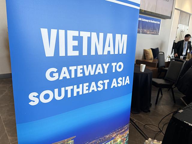 A group of business developers from the Binh Duong Province in Vietnam made a pitch at an economic development summit to Nebraska manufacturers to consider the country for a new facility. The province is within five hours of half the world&#039;s population. (DTN photo by Chris Clayton) 