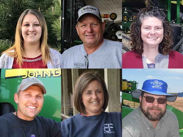 DTN View From the Cab farmers hail from a wide geography and offer insight into life on the farm in rural communities throughout the season. Some of our past contributors include (top left to right): Ashley Andersen, Scott Wallis,  Genny Haun, (bottom l to r) Kyle Krier, Kellie Blair and Ryan Wieck. (DTN file photos)