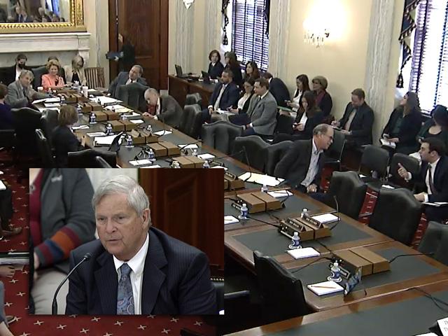 Agriculture Secretary Tom Vilsack testifies Thursday before the Senate Agriculture Committee. Besides the usual partisan back-and-forth, one of the major themes of the hearing was how to support small- and mid-size farmers, who the secretary said are not receiving the same type of support as larger producers. (DTN image from livestream)