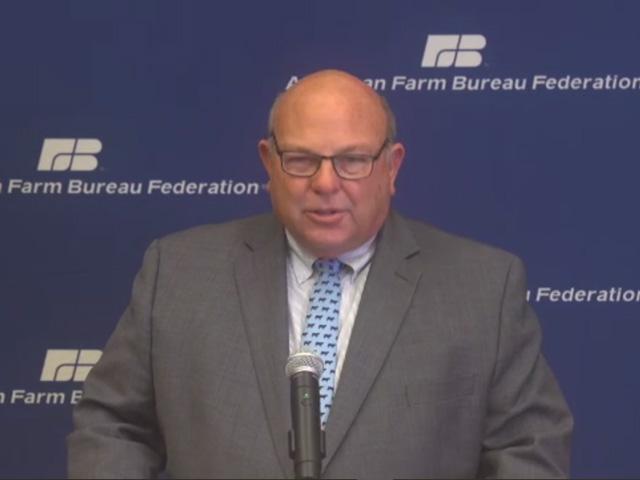Zippy Duvall, president of the American Farm Bureau Federation, spoke to reporters Thursday about some specifics in AFBF&#039;s farm bill priorities. The group wants to protect crop insurance, boost reference prices and discourage more acres from going into the Conservation Reserve Program. (DTN image from livestream) 